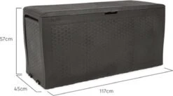 Keter Samoa Opbergbox - 270 L - 117x45x57 Cm - Grafiet -Tuin- En Buitenwinkels 1200x667