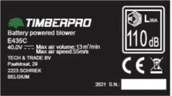 TIMBERPRO - Bladblazer Elektrisch 40V, ZEER Krachtig (incl. 4A Batterij En Incl. Lader) -Tuin- En Buitenwinkels 1200x676 2