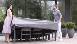 Weersbestendige Beschermhoes Tuinset | 245 X 150 X 95 Cm | Premium | Waterproof | TÜV Rheinland Gecertificeerd | Hoes Voor Tuin | Waterdicht | Solution Dyed (verkleuring Onmogelijk) | Grijs / Antraciet -Tuin- En Buitenwinkels 1200x696