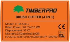 TIMBERPRO – 2in1 - Bosmaaier - Kantenmaaier - Benzine - 52 Cc - Draad En Mes - 3,0 PK -Tuin- En Buitenwinkels 1200x721 5