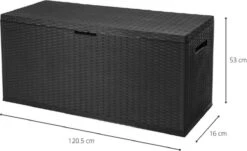 Verrijdbare Tuinkussen Opbergbox - Rattan Look - Zwart - 350 Liter -Tuin- En Buitenwinkels 1200x733 1