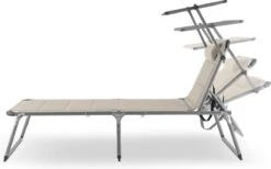 Blumfeldt Amalfi Ligstoel Tuin , Ligbed 70x37x200cm , Schuimrubberbekleding En Hoofdkussen , Rugleuning Verstelbaar Op 5 Standen , Zonnekap Voor Zonnebaden Zonder Verblind Te Worden -Tuin- En Buitenwinkels 1200x750