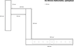 GoudmetHout Inklapbare Balkontafel - Balkonbar - Balkon Tafel - 99 Cm - Hout - Transparant Wash - Reling Smal -Tuin- En Buitenwinkels 1200x767