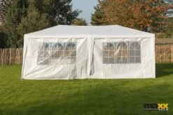 MaxxGarden Partytent - Paviljoen - 300 X 600 X 250 Cm - Met Zijwanden - Waterdicht Pro - 32mm Buizen – Wit -Tuin- En Buitenwinkels 1200x800 132