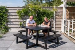 MaximaVida Vierkante Aluminium Picknicktafel Dex 215 Cm Zwart - Lage Instap -Tuin- En Buitenwinkels 1200x800 76