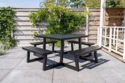 MaximaVida Vierkante Aluminium Picknicktafel Dex 215 Cm Zwart - Lage Instap -Tuin- En Buitenwinkels 1200x800 77