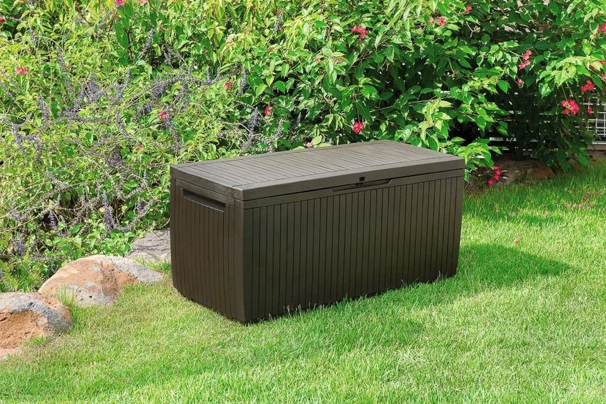 Opbergbox Tuin - Kussenbox Waterdicht - Bruin - Zitbox Kussenbox Voor Buiten - Voor Tuinmeubelen - Tuinkussens - Opberg Tuin - Kussenboxen - XL - Groot - 305 Liter 7 Opbergbox Tuin - Kussenbox Waterdicht - Bruin - Zitbox Kussenbox Voor Buiten - Voor Tuinmeubelen - Tuinkussens - Opberg Tuin - Kussenboxen - XL - Groot - 305 Liter - Afbeelding 5