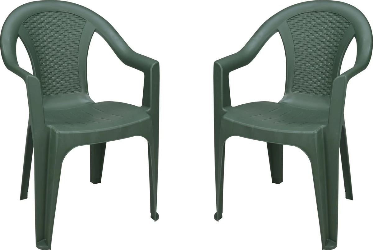 4goodz Isola Groen 2x Stapelbare Tuinstoelen - Plaatsbesparend 3 4goodz Isola Groen 2x Stapelbare Tuinstoelen - Plaatsbesparend