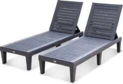 Set Van 2 Ligstoelen, PIA, Ligstoel Met Verschillende Standen, Van Kunststof, Zwart -Tuin- En Buitenwinkels 1200x820 3