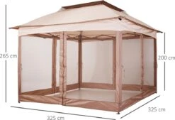 Outsunny Paviljoen Met Zijwanden Partytent Tuintent Popup 3,25 X 3,25 M Khaki 840-166 -Tuin- En Buitenwinkels 1200x820 7
