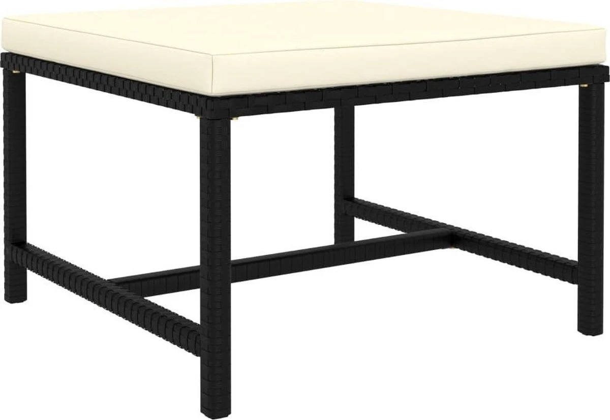 VidaXL 4-delige Loungeset Met Kussens Poly Rattan Zwart 14 VidaXL 4-delige Loungeset Met Kussens Poly Rattan Zwart - Afbeelding 12