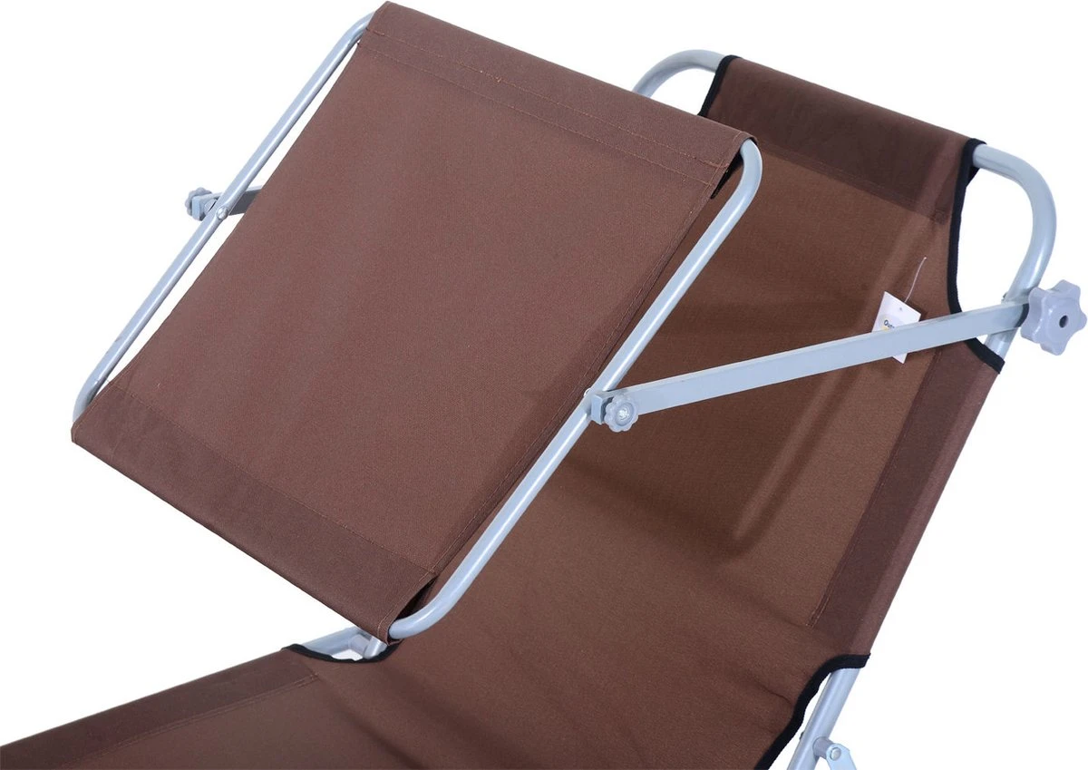 Outsunny Ligstoel Ligbank Voor Buiten Ligstoel Voor Op Het Strand Inklapbaar Met Zonnedak 3 Kleuren 84B-001 11 Outsunny Ligstoel Ligbank Voor Buiten Ligstoel Voor Op Het Strand Inklapbaar Met Zonnedak 3 Kleuren 84B-001 - Afbeelding 9