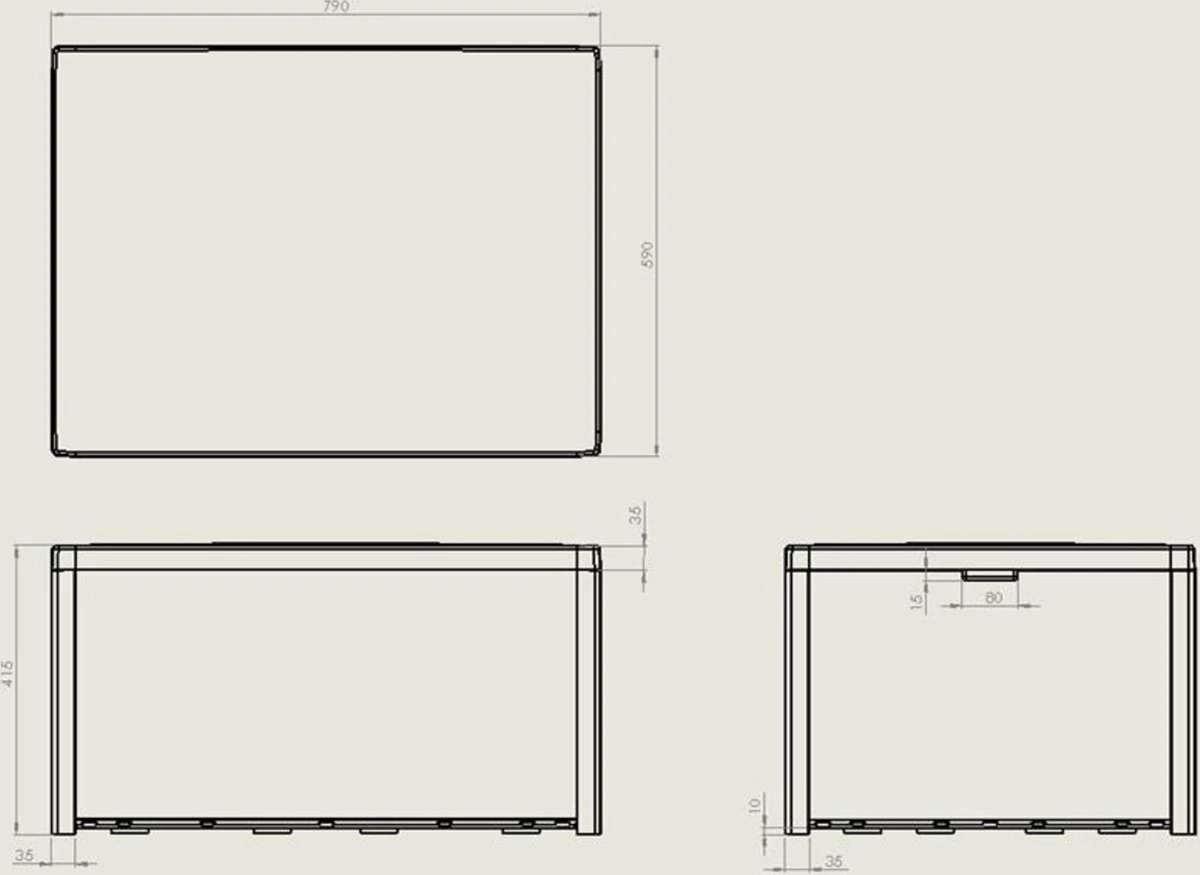 Allibert Arica Tuintafel - 79x59,5x42 Cm - Grafiet 4 Allibert Arica Tuintafel - 79x59,5x42 Cm - Grafiet - Afbeelding 2