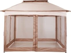 Outsunny Paviljoen Met Zijwanden Partytent Tuintent Popup 3,25 X 3,25 M Khaki 840-166 -Tuin- En Buitenwinkels 1200x893 7