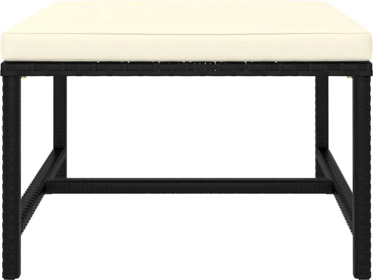 VidaXL 4-delige Loungeset Met Kussens Poly Rattan Zwart 15 VidaXL 4-delige Loungeset Met Kussens Poly Rattan Zwart - Afbeelding 13