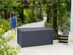 Keter - Borneo Opbergbox - 416 Liter - 129.5 X 62.5 X 70 Cm - Antraciet -Tuin- En Buitenwinkels 1200x904