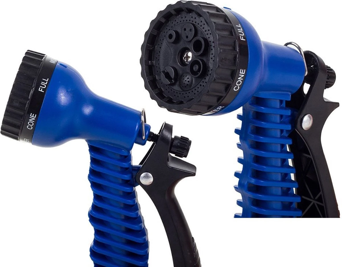 Uitrekbare Tuinslang Tot 15 Meter - Tuinsproeier Met 7 Verschillende Standen - Tuin Besproeien - Sproeikop - Blauw - Flexibel Elastisch 4 Uitrekbare Tuinslang Tot 15 Meter - Tuinsproeier Met 7 Verschillende Standen - Tuin Besproeien - Sproeikop - Blauw - Flexibel Elastisch - Afbeelding 2