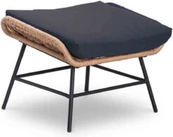 BUITEN Living Dex Wicker Loungestoel Tuin Incl. Wicker Voetenbank | Wicker + Aluminium | Bamboe Antraciet -Tuin- En Buitenwinkels 1200x951