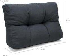 Palletkussen Basic Comfort Rugdeel Halve Pallet Lengte Grijs 60x40x10/20cm -Tuin- En Buitenwinkels 1200x955