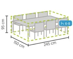 Weersbestendige Beschermhoes Tuinset | 245 X 150 X 95 Cm | Premium | Waterproof | TÜV Rheinland Gecertificeerd | Hoes Voor Tuin | Waterdicht | Solution Dyed (verkleuring Onmogelijk) | Grijs / Antraciet -Tuin- En Buitenwinkels 1200x960