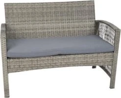 Merkloos Tuin Loungeset Grijs / Bruin - Lounge Set Tuin - Relax Bank - Lounge Bank Tuin - Tuinbank - Loungebank - Tuinset/ Loungebank - Tuinset - Tuinstoel - Loungeset - Rattan Tuinmeubilair - Poly Rotan Tuinmeubelen - Grijs / Bruin -Tuin- En Buitenwinkels 1200x965