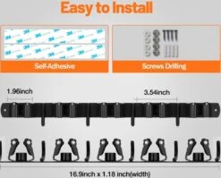 BOTC Bezemhouder - 5 Houders 6 Haken - Gereedschapshouder - Zeflklevend - Bezem Ophangsysteem - Ophanghaken - Tuingereedschap -Tuin- En Buitenwinkels 1200x966 2