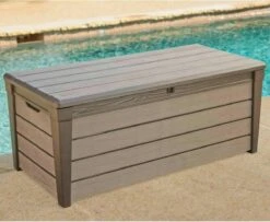 Keter Brushwood Opbergbox - Kussenbox - 455L - 145x69,7x60,3cm - Taupe -Tuin- En Buitenwinkels 1200x984