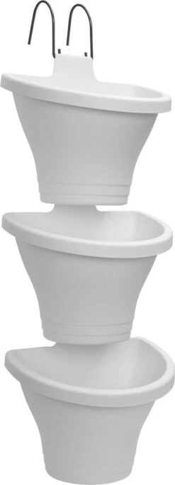 Elho Corsica Vertical Forest 24 - Bloempot Voor Balkonbuiten - Ø 26.7 X H 29.7 Cm - Wit/Wit -Tuin- En Buitenwinkels 433x1200