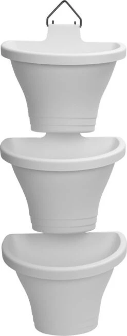 Elho Corsica Vertical Forest 24 - Bloempot Voor Balkonbuiten - Ø 26.7 X H 29.7 Cm - Wit/Wit -Tuin- En Buitenwinkels 453x1200 1