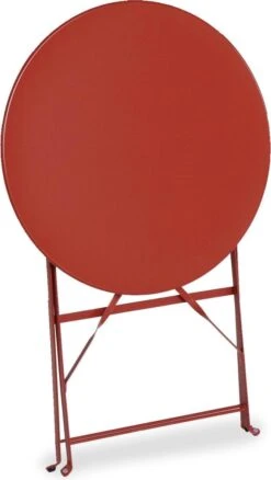 Emilia - Ronde Inklapbare Bistrotafel Ø60cm Van Gepoedercoat Staal – Terra Cotta -Tuin- En Buitenwinkels 677x1200