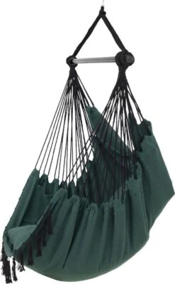 Vita5 XXL Hangstoel | Binnen&Buiten Hangnest | Incl. 2 Kussens En Boekenvak | Volwassenen&Kinderen | Hangmatstoel Tot 225kg | Donkergroen -Tuin- En Buitenwinkels 742x1200
