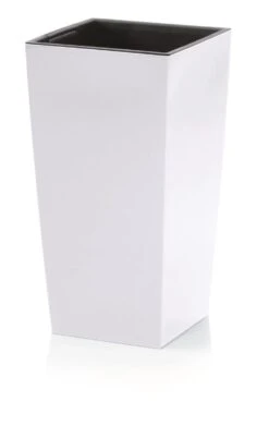 Prosperplast Kunststof Urbi Bloempot/plantenpot Met Binnenpot Wit 32 X 32 X 61 Cm - 21/49 Liter - Hoge Vierkante Bloempotten -Tuin- En Buitenwinkels 758x1200