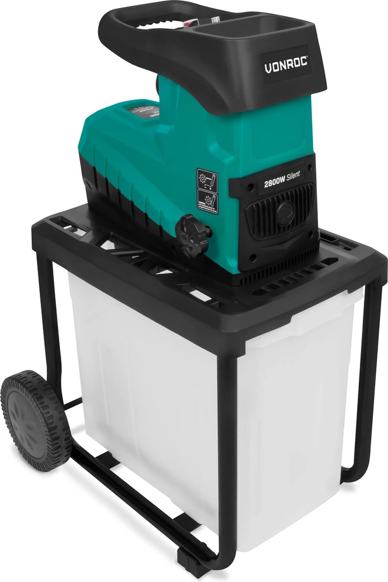 VONROC Stille Hakselaar/Shredder 2800W – Voor Takken Tot Ø45mm – Incl. 60L Opvangbak & Duwstok 3 VONROC Stille Hakselaar/Shredder 2800W – Voor Takken Tot Ø45mm – Incl. 60L Opvangbak & Duwstok
