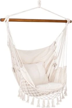 Springos Hangstoel | Binnen & Buiten | Met 2 Kussens | Boekenvak | Ook Voor Kinderen | Belastbaar Tot 150 Kg | Wit -Tuin- En Buitenwinkels 800x1200 8