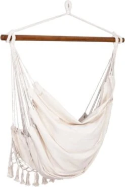 Springos Hangstoel | Binnen & Buiten | Met 2 Kussens | Boekenvak | Ook Voor Kinderen | Belastbaar Tot 150 Kg | Wit -Tuin- En Buitenwinkels 806x1200