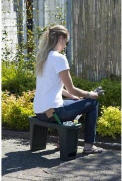 Nature - Tuinkruk 2-in-1 - Tuinzit/-knielkruk - Tuin Werkbank - Grijs - H34 X 66 X 25cm -Tuin- En Buitenwinkels 814x1200