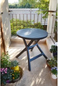 Allibert - Tuintafel - Oregon - Ø 70 Cm - Kunststof - Opklapbaar -Tuin- En Buitenwinkels 825x1200