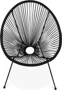 Set Van 2 Design Stoelen Ei-vormig - Acapulco Zwart - Stoelen 4 Poten Retro Design, Plastic Koorden, Binnen/buiten 10 Set Van 2 Design Stoelen Ei-vormig - Acapulco Zwart - Stoelen 4 Poten Retro Design, Plastic Koorden, Binnen/buiten -Tuin- En Buitenwinkels 830x1200