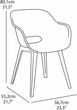 Allibert Akola Tuinstoelen - 2 Stuks -56,5x55x80cm - Donkergrijs -Tuin- En Buitenwinkels 834x1200