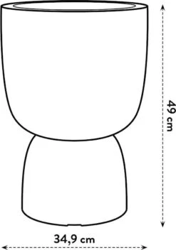 Elho Pure Coupe 35 - Bloempot Voor Binnen & Buiten - Ø 34.9 X H 49.0 Cm - Zwart/Zwart -Tuin- En Buitenwinkels 843x1200 3