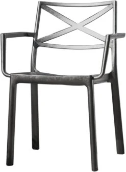 Keter Metalix Tuinstoelen - 4 Stuks - 53,3x60,2x81,3 Cm - Zwart -Tuin- En Buitenwinkels 876x1200