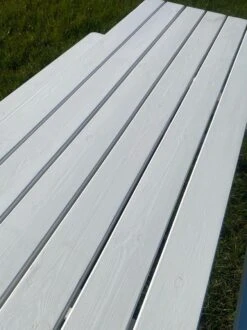 Goedkopepicknicktafels.nl | Witte XL Picknicktafel | Tuintafel 6 Persoons | Wit Gespoten Gedroogd Grenen Hout! -Tuin- En Buitenwinkels 899x1200