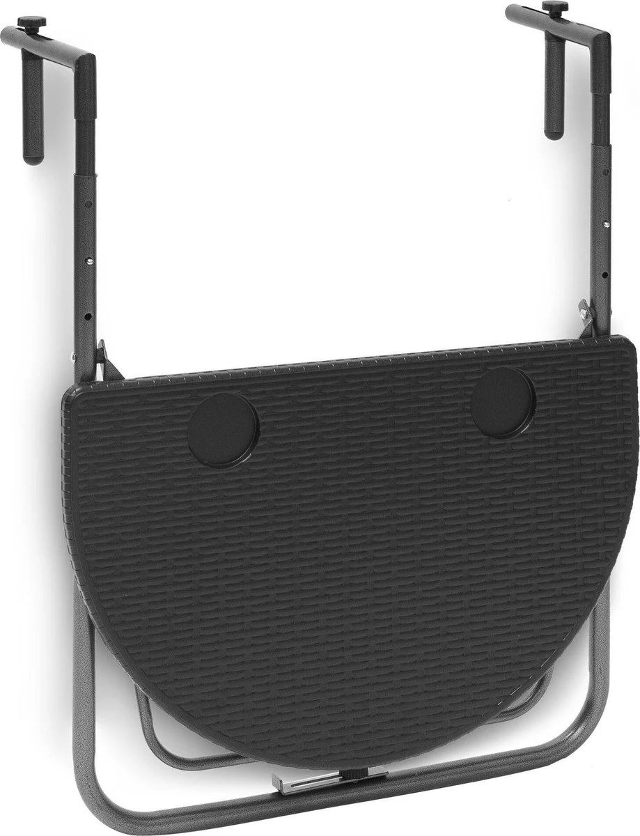 Relaxdays Balkontafel Inklapbaar, Balkon Tafel Rotan, Hangtafel Reling - Zwart 15 Relaxdays Balkontafel Inklapbaar, Balkon Tafel Rotan, Hangtafel Reling - Zwart - Afbeelding 13