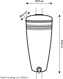 Elho Green Basics Rain Catcher 33 - Regenton Voor Balkonbuiten - Ø 33.5 X H 73.5 Cm - Grijs/Living Concrete -Tuin- En Buitenwinkels 951x1200