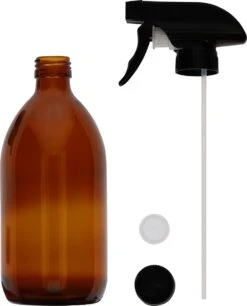 QUVIO Sprayfles - Spuitfles - Plantenspuit - Schoonmaak Spuit - Huishoudspray - Leeg/Hervulbaar - Kamerspray - Allesreiniger - Glazen Sprayflacon - Waterspuit - Kappersspuit - 500 Ml - Glas - Bruin - Zwart -Tuin- En Buitenwinkels 969x1200 4
