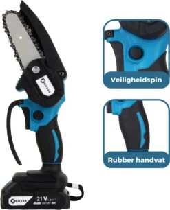 NovarGarden® Mini Kettingzaag NG1 - Met 2x Accu - Takkenzaag - Snoeizaag - Electrisch - Handzaag - Boomzaag - 21V -Tuin- En Buitenwinkels 970x1200